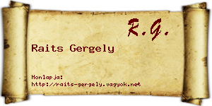Raits Gergely névjegykártya